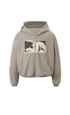 Listing image for ENHYPEN Niki Wear bastard PUNK PRINT APPLIQUE HOODIE Zip Up M Size Gray KPop